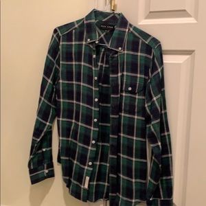 Mens M five four flannel button down